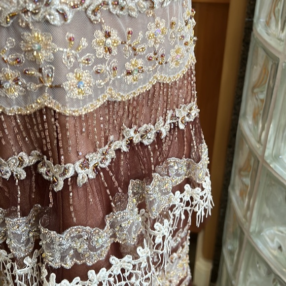 Magnificent YSA Makino Custom Made Evening Gown and Bolero Jacket Sz 6 - Picture 11 of 16